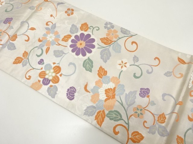 JAPANESE FUKURO OBI / WOVEN FLOWER ARABESQUE